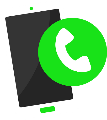 green smartphone and telephone icon